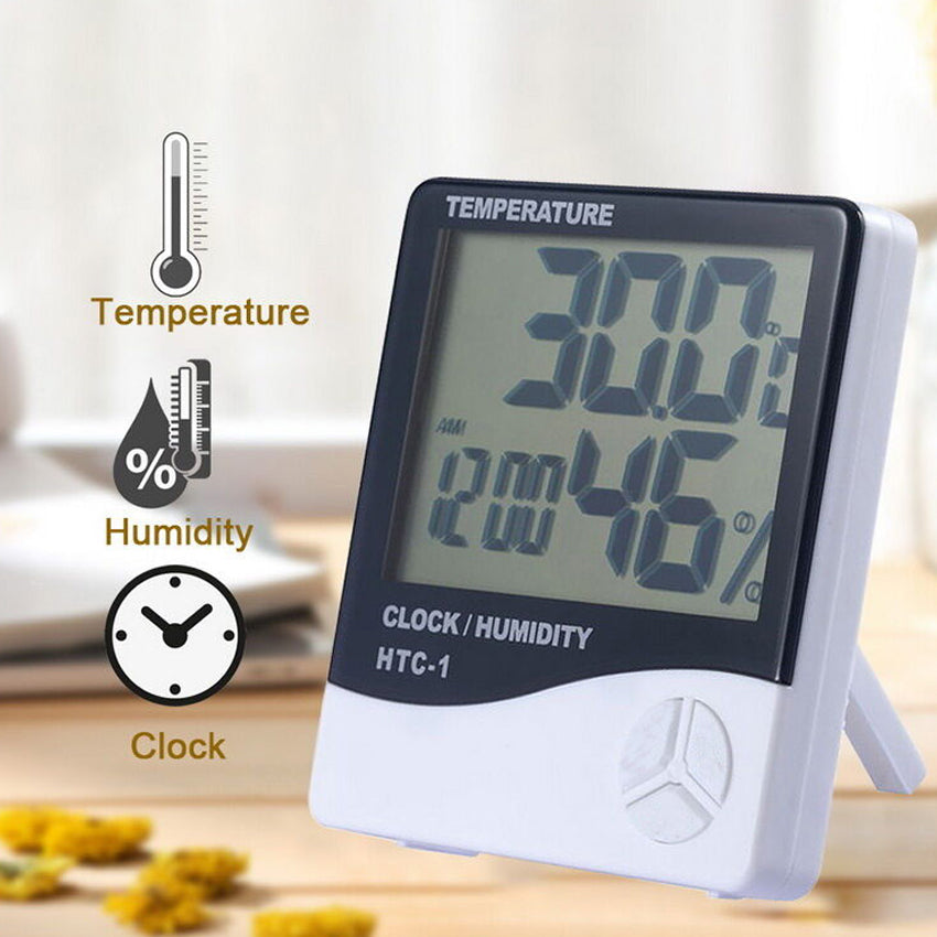Electronic Large Screen Thermometer Alarm Clock ThermoClock