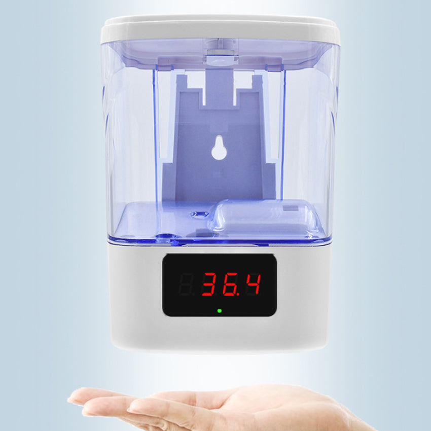 Temperature measuring soap dispenser