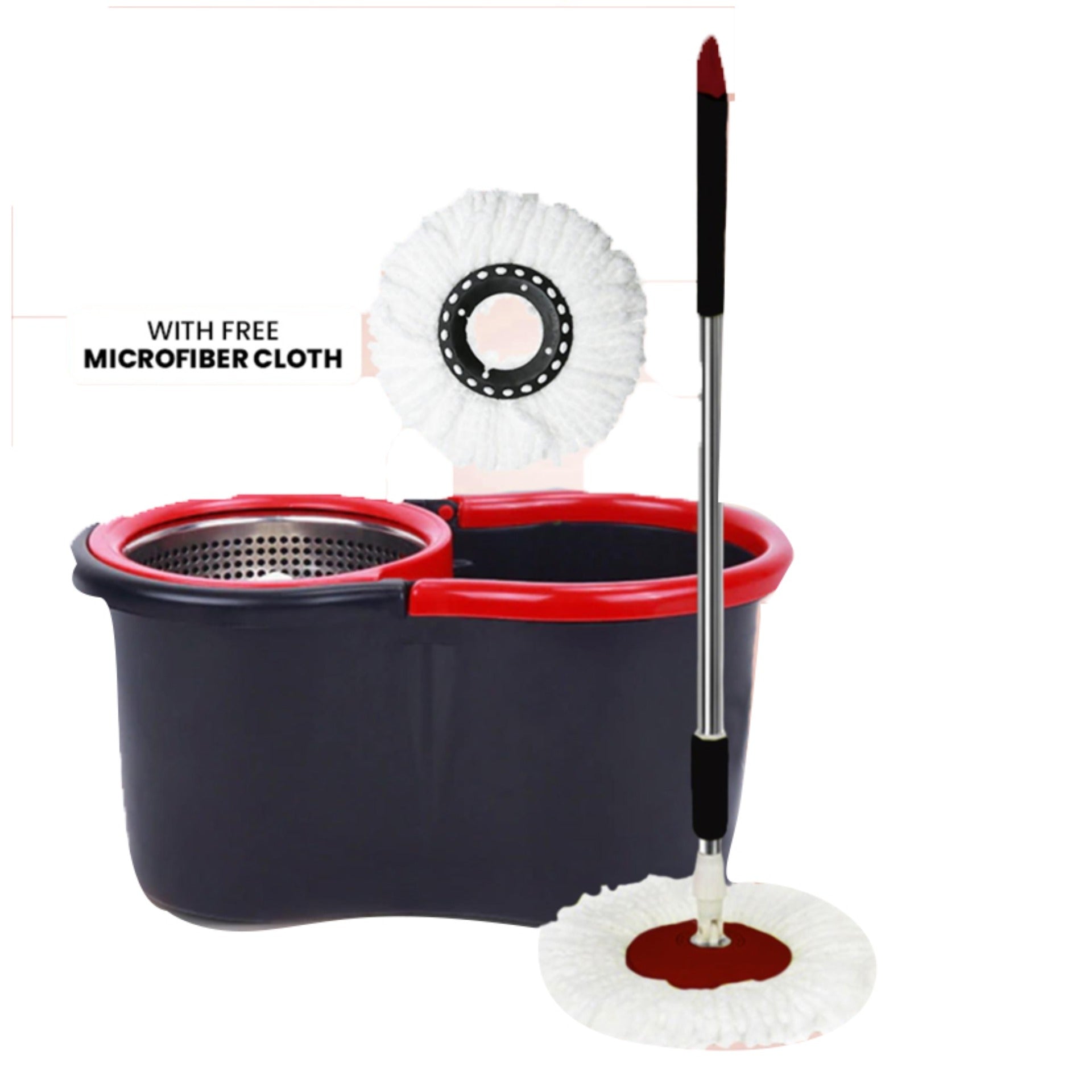 Stainless Magic Spin Mop with Bucket 2 Heads 4153