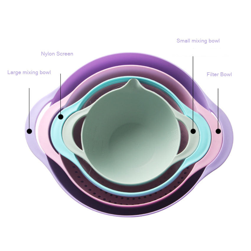 Multifunctional Rainbow Salad Bowl 4 Piece Set (14012)